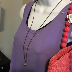 Lot of 3!  PAW Print silver tone Leather cord necklace 16-30" Great friend gift!